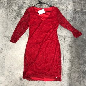 Red lace guess dress